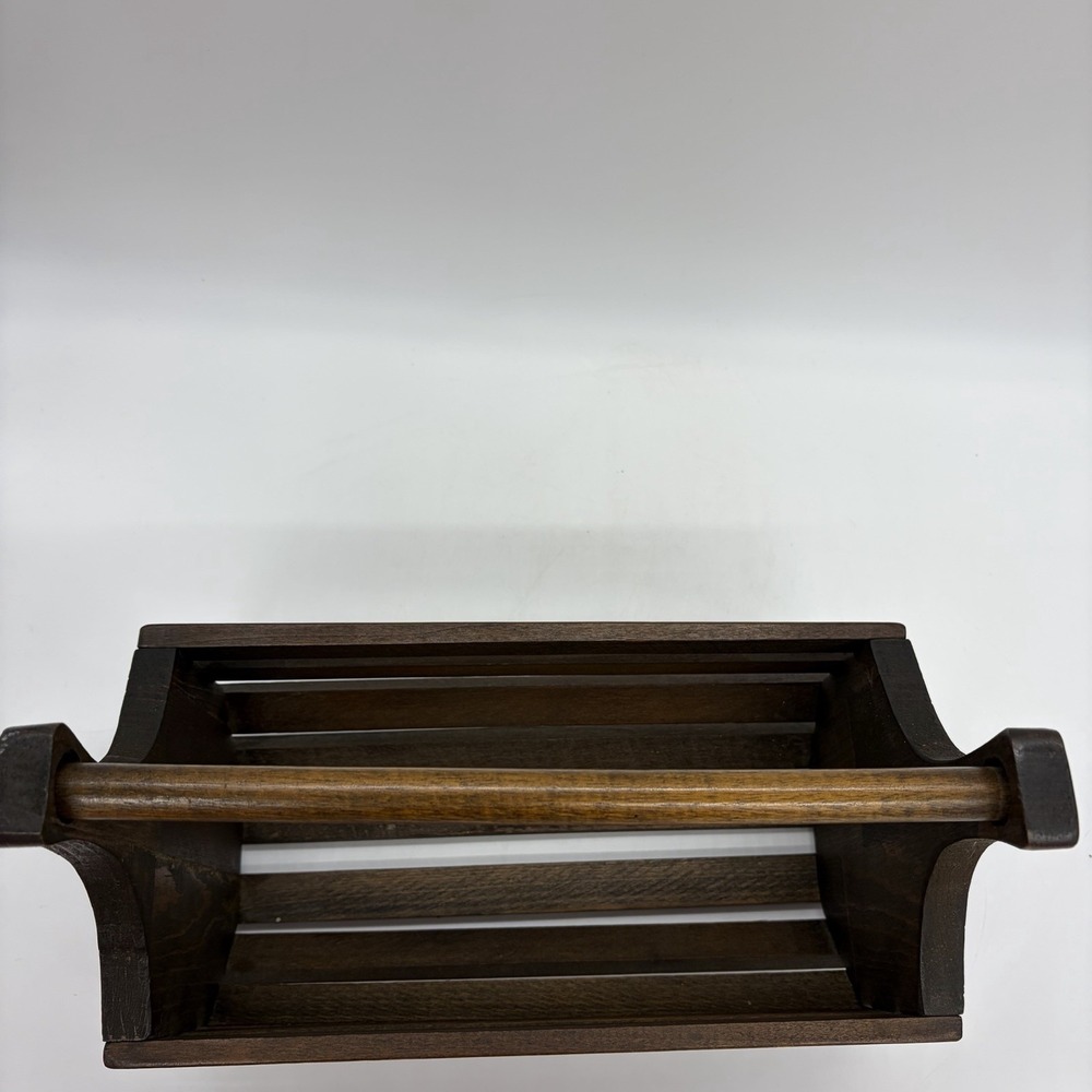 Vtg Oak Wood Tool Caddy Garden Trug Utility Tote Carrier Rustic CottageCore - Picture 4 of 16